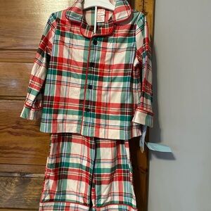 Match Festive Plaid Kids Pajama Set - Red, Green, White
